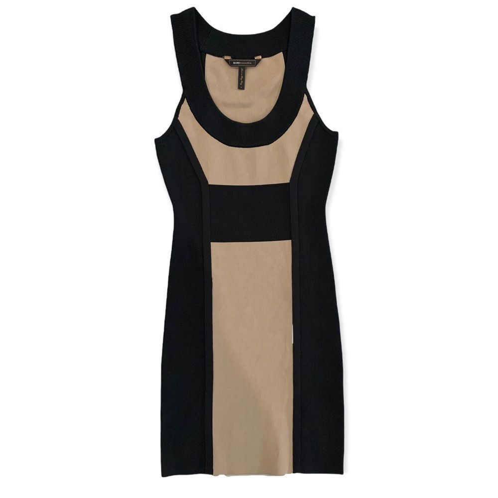 BCBGMaxAzria Black and Tan Mini Dress